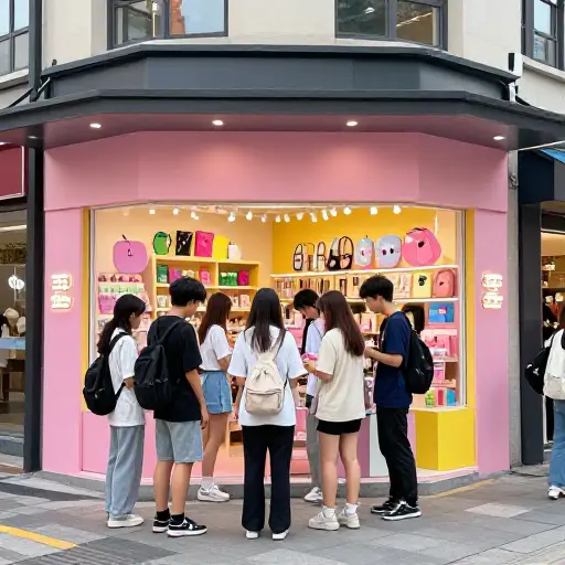 那家快闪店在青少年中取得了巨大成功。