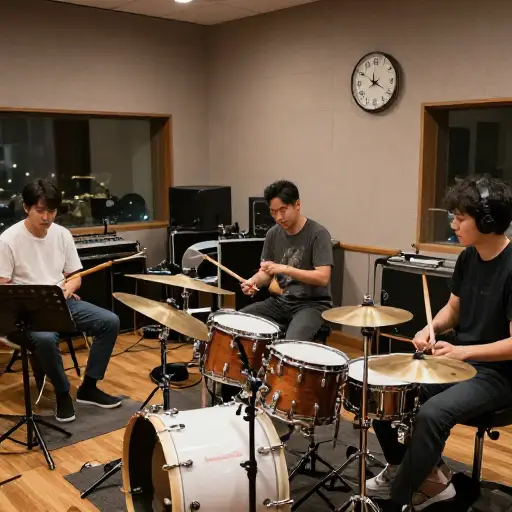 乐队在第一次音乐会前疯狂练习。
