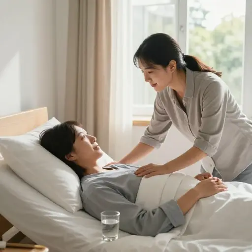 她护理我恢复了健康。