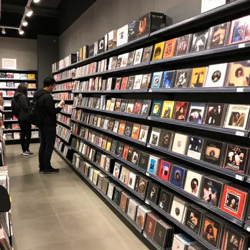 这家百货商店提供最新的CD和DVD，所以你总是能跟上潮流，不会错过新发行的作品。