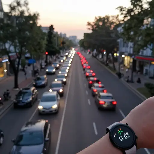 早上的交通比平时稍微堵一些，所以我们迟到了几分钟。