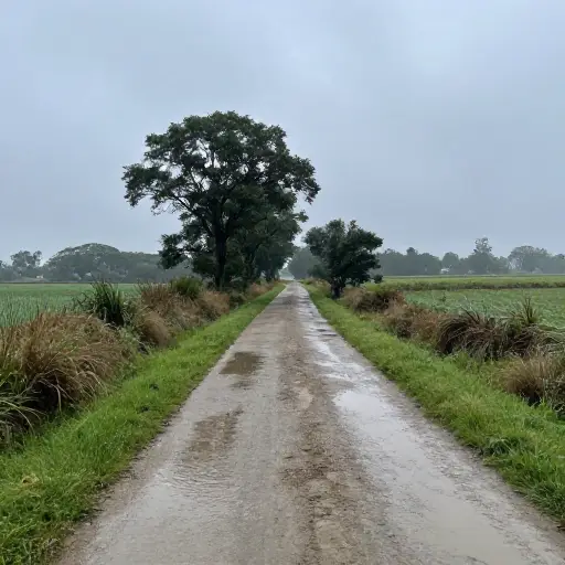 大雨过后，小路变成了一片泥泞。