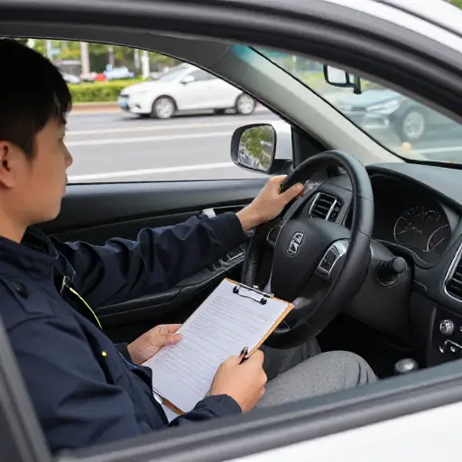无论如何，你将在一个考官面前驾驶一段特定路线，他会检查你的技能。