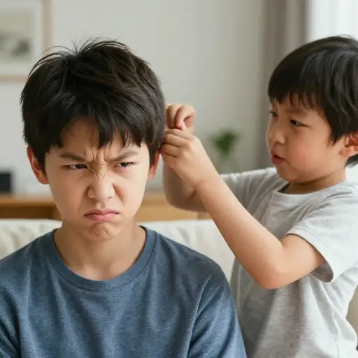 我弟弟有时真的很烦人。
