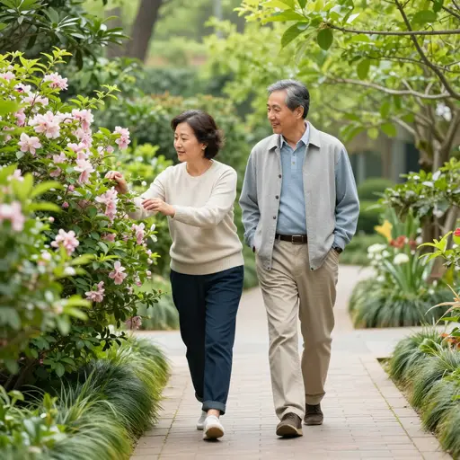 午餐后，他们喜欢在植物园中悠闲散步，不时停下来阅读植物标签。