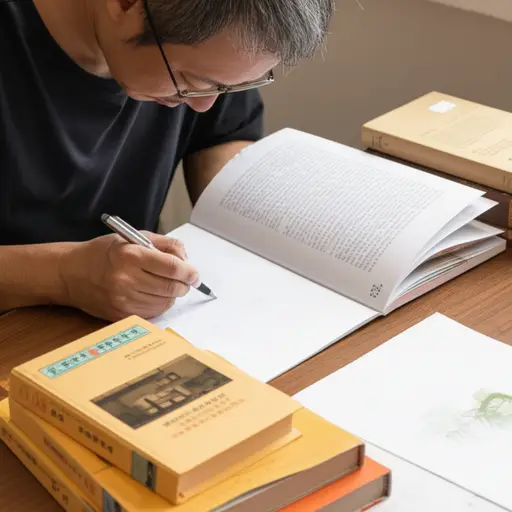 他正在写一部关于古代历史的长篇小说。