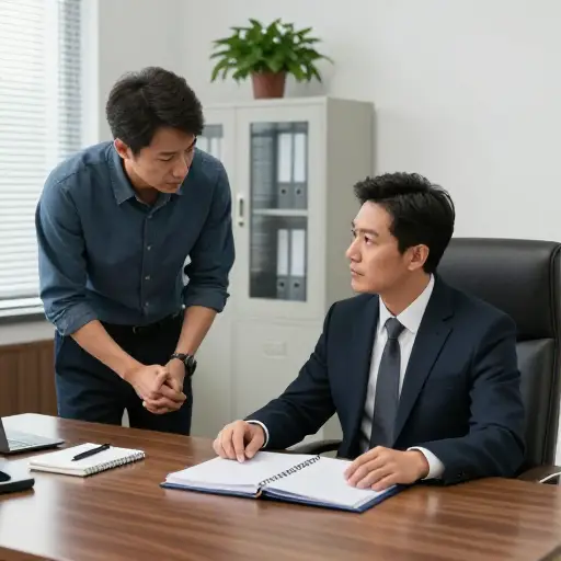 为了保住工作，他不得不低声下气地讨好老板。