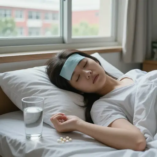 我妹妹今天生病了，所以没去上学。