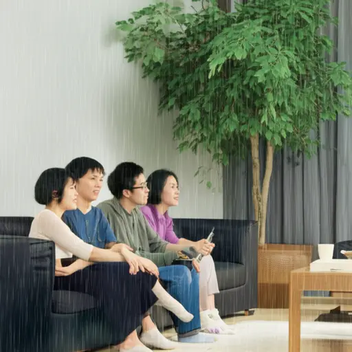 台风来临时，我们最好待在室内。
