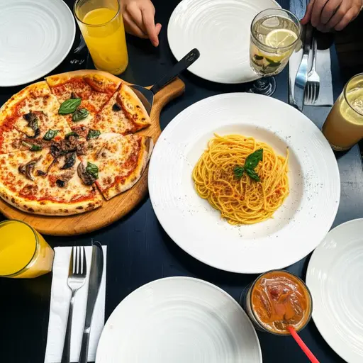 我们吃很多意大利食物——披萨、意大利面之类的。