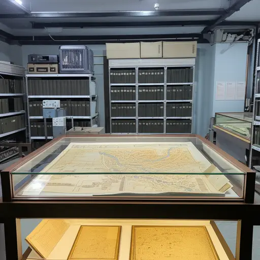 博物馆的档案馆保存着这座城市200年前的地图。