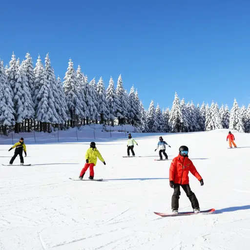 我们经常在周末去滑雪场玩单板滑雪。