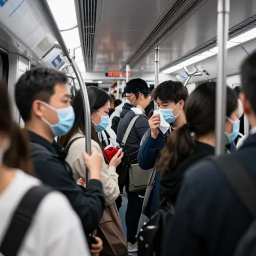 流感病毒在拥挤的地方传播得很快。