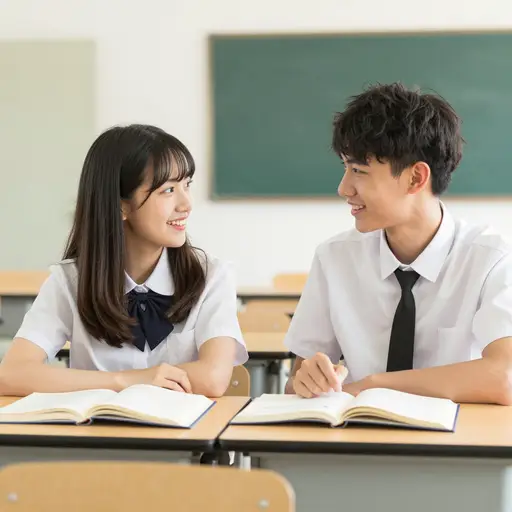 我和班里的一个男孩交了朋友。