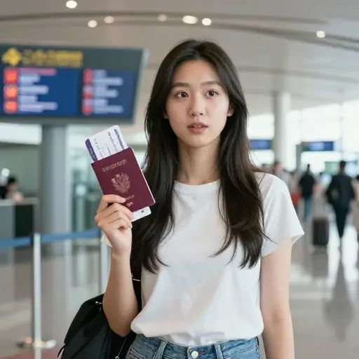 她只有几次出国旅行的机会。