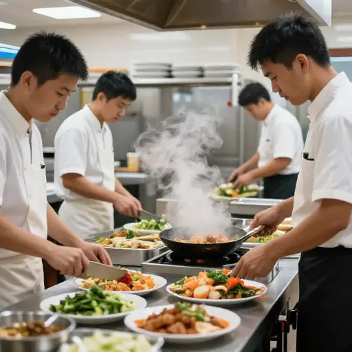 另一个绝对应该被拍到电影中的事件是食堂饭菜的准备过程。