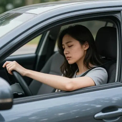 她不适合开车。
