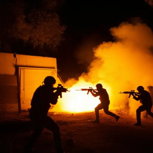 士兵们在夜间突袭并占领了敌人的据点。
