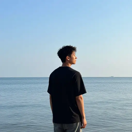 他等待着船只出现在地平线上。