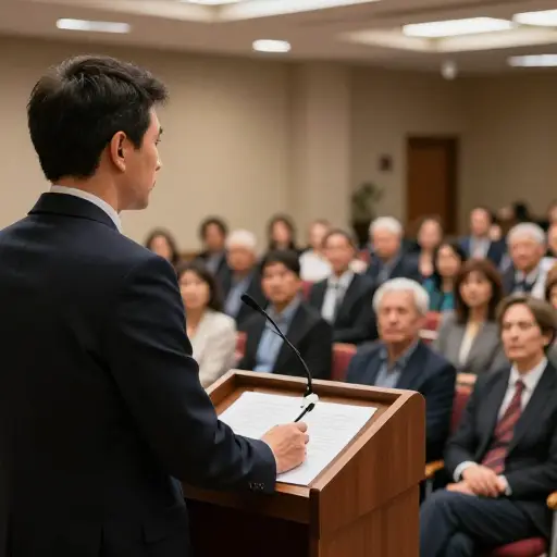 他雄辩的演讲吸引了整个观众，使他们支持他的事业。