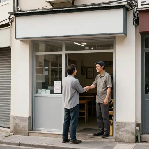 这家店的老板是我父亲的一位朋友。