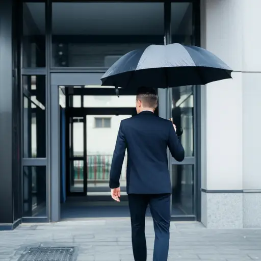 尽管下雨，他还是准时到达了会议。