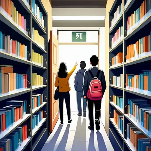 那群吵闹的学生被老师赶出了图书馆。
