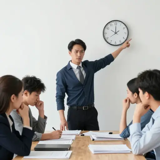 我的老板总是对我们施加压力，要求我们按时完成。