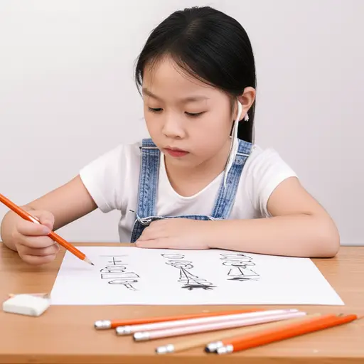 她虽然很努力，但在绘画方面实在不擅长。
