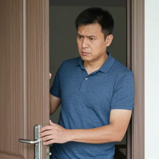 犹豫片刻后，他打开了门。