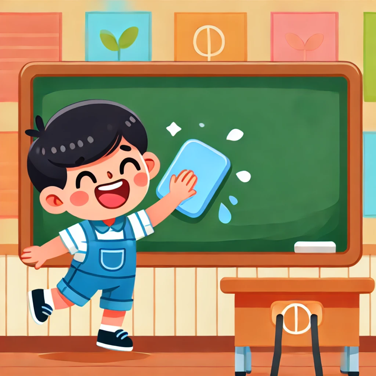 让我来擦黑板。