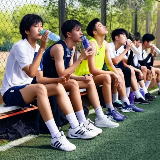 比赛结束后，运动员们都累坏了。