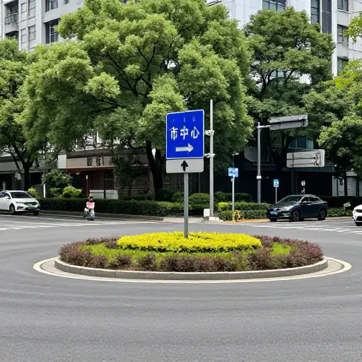 在下一个环岛处走第二个出口去往市中心。