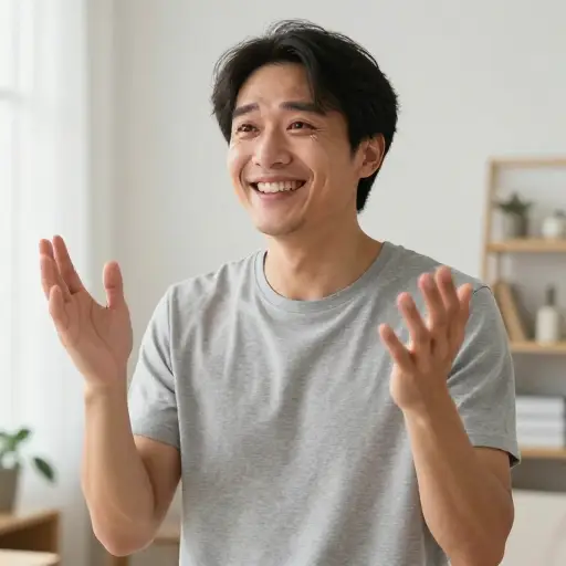 他喜极而泣。