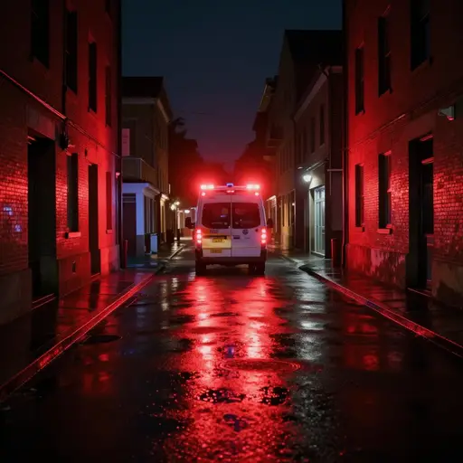 救护车哀鸣般的呼啸声划破了午夜街道的寂静。