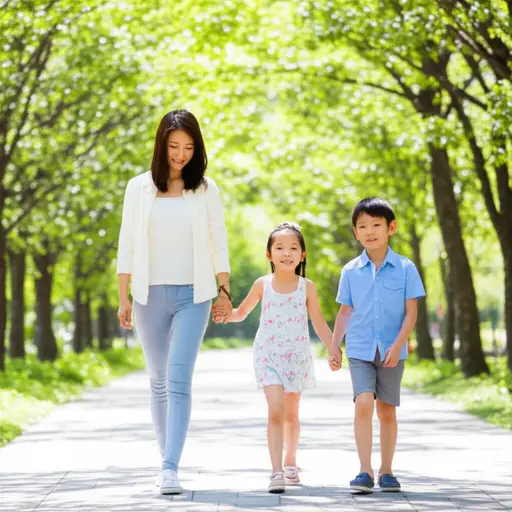 她是一位单亲妈妈，带着两个年幼的孩子。