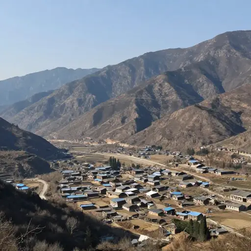 这个村庄在山区里很偏远。