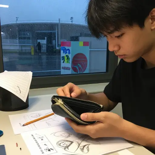 尽管他才华横溢，却因身无分文而无法参加这次国际比赛。