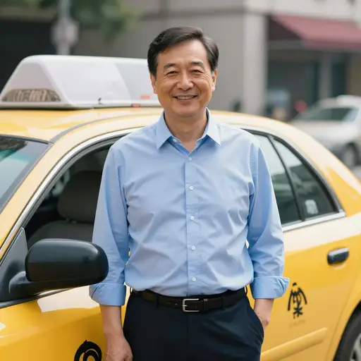 这是我的叔叔/伯伯/...。他是一位出租车司机。