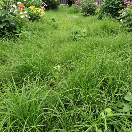 花园里杂草丛生。