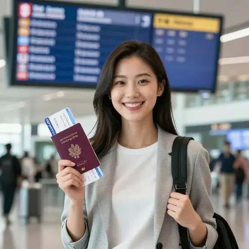 她对出国旅行的前景感到兴奋。