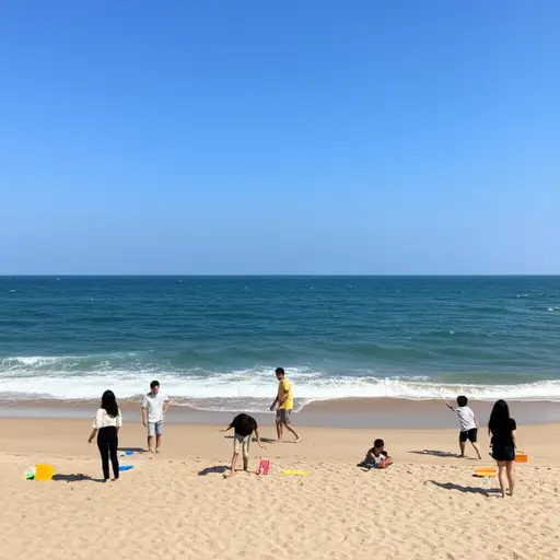 他们在海边度过了一个愉快的假期。