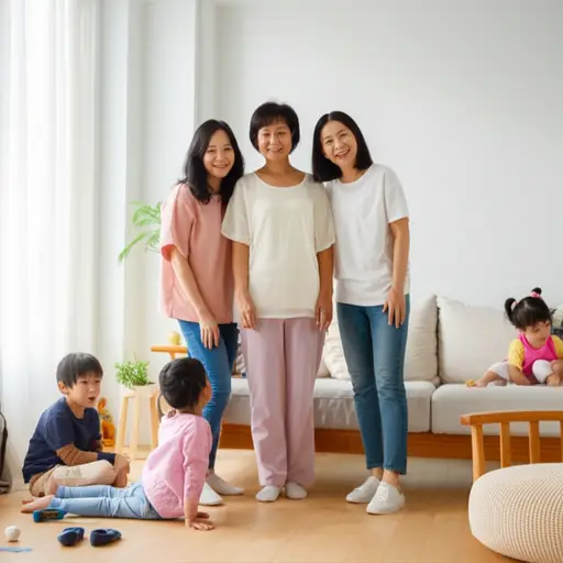 我妈妈有两个姐妹，所以我有很多表兄弟姐妹。