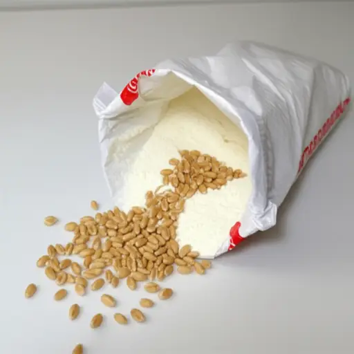 这种面粉是用小麦磨成的细粉。