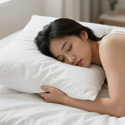 她把头埋在柔软的枕头里。
