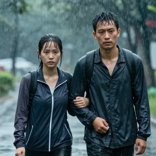 尽管他们又累又浑身湿透，但他们没有放弃希望。