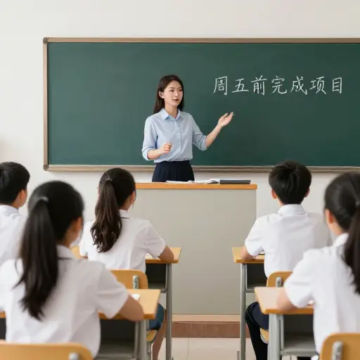 老师敦促学生们在周五前完成项目。