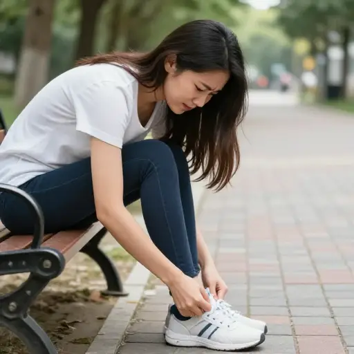 这双新鞋在长途行走中给她带来了相当大的不适。