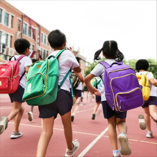 孩子们放学后直接去操场。