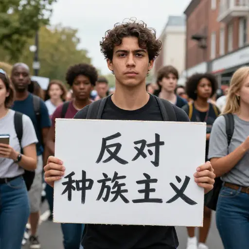 他为反对种族主义而斗争。